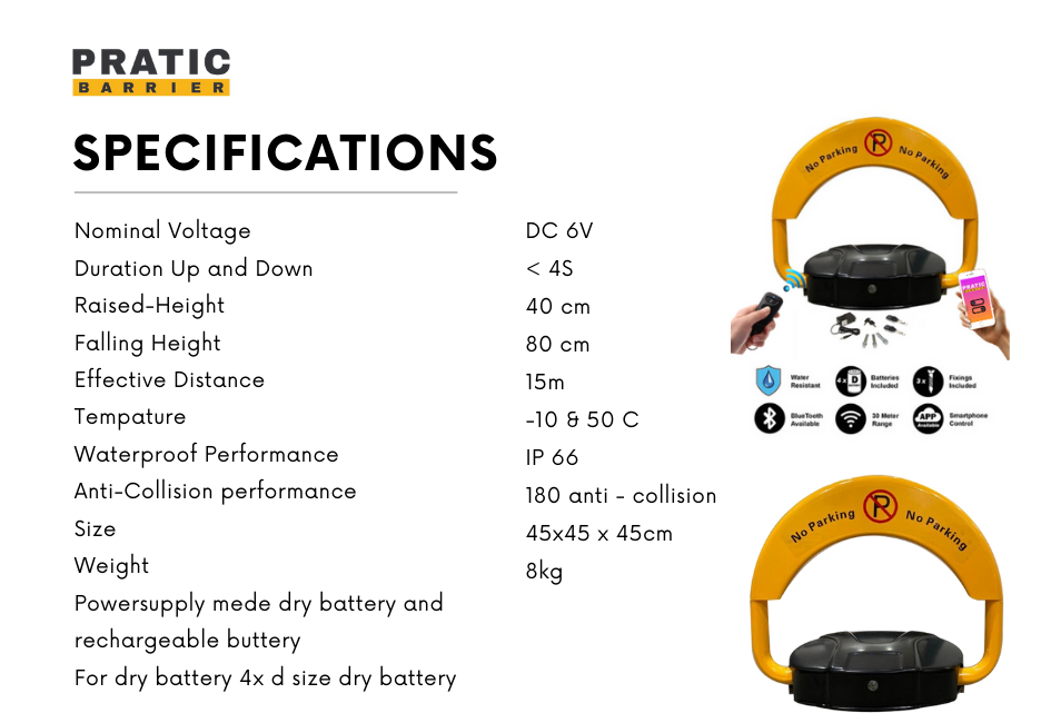 Pratic Barrier specifications